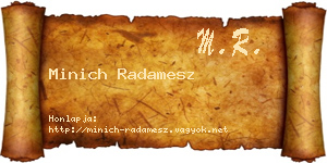 Minich Radamesz névjegykártya